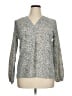 Blooming Jelly 100% Polyester Animal Print Silver Long Sleeve Blouse Size XL - photo 1