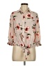 Lumiere 100% Polyester Floral Tan 3/4 Sleeve Blouse Size S - photo 1