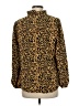 J.Crew 100% Polyester Animal Print Gold Long Sleeve Blouse Size M - photo 2