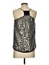 Aqua 100% Polyester Silver Sleeveless Blouse Size S - photo 2