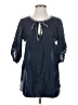 Sunner 100% Silk Blue 3/4 Sleeve Silk Top Size S - photo 1