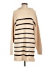 Lulus Stripes Tan Turtleneck Sweater Size L - photo 1