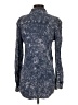 byCORPUS 100% Rayon Paisley Blue Long Sleeve Button-Down Shirt Size XS - photo 2