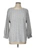 Adrianna Papell Silver Long Sleeve Blouse Size L - photo 1