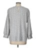 Adrianna Papell Silver Long Sleeve Blouse Size L - photo 2