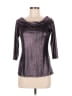 City Streets Metallic Silver Purple 3/4 Sleeve Top Size M - photo 1