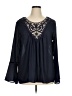 Forgotten Grace 100% Polyester Blue Long Sleeve Blouse Size XL - photo 1