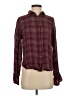 August Sky 100% Rayon Plaid Burgundy Long Sleeve Blouse Size S - photo 1
