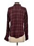 August Sky 100% Rayon Plaid Burgundy Long Sleeve Blouse Size S - photo 2