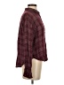 August Sky 100% Rayon Plaid Burgundy Long Sleeve Blouse Size S - photo 4