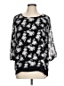 AB Studio 100% Polyester Black 3/4 Sleeve Blouse Size L - photo 1
