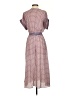 Max Studio 100% Polyester Print Tan Blue Casual Dress Size S - photo 2