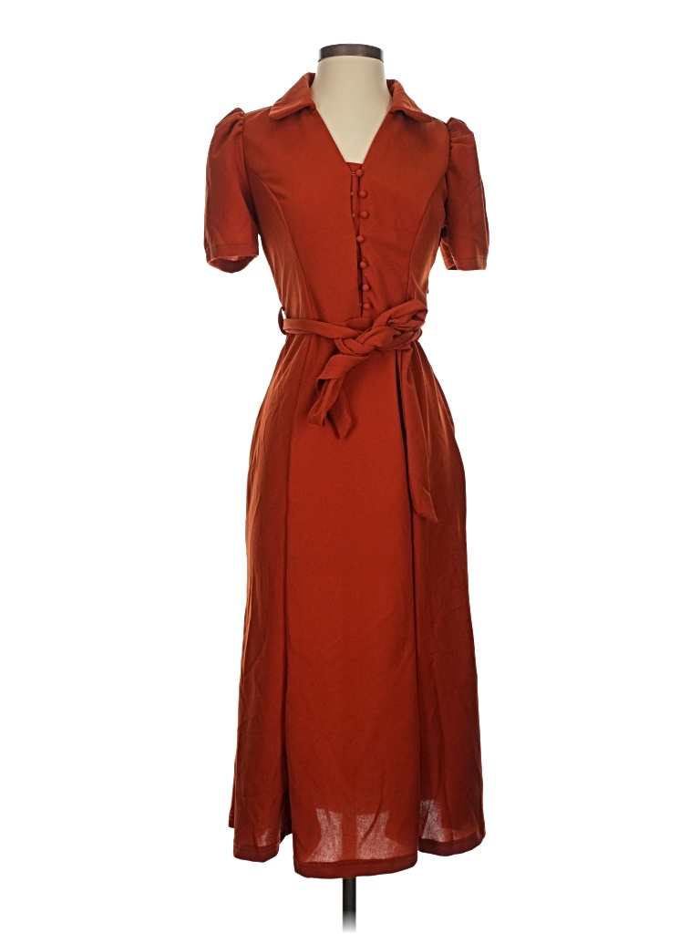 Pre-owned Shein Casual Dress In Brown