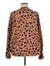 Unbranded 100% Polyester Animal Print Brown Long Sleeve Blouse Size XL - photo 2