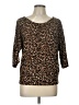 Elementz Animal Print Brown 3/4 Sleeve T-Shirt Size L (petite) - photo 1