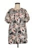 Assorted Brands Tropical Pink Short Sleeve Blouse One size - photo 1