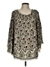 Max Studio 100% Polyester Brown Ivory 3/4 Sleeve Blouse Size L - photo 1
