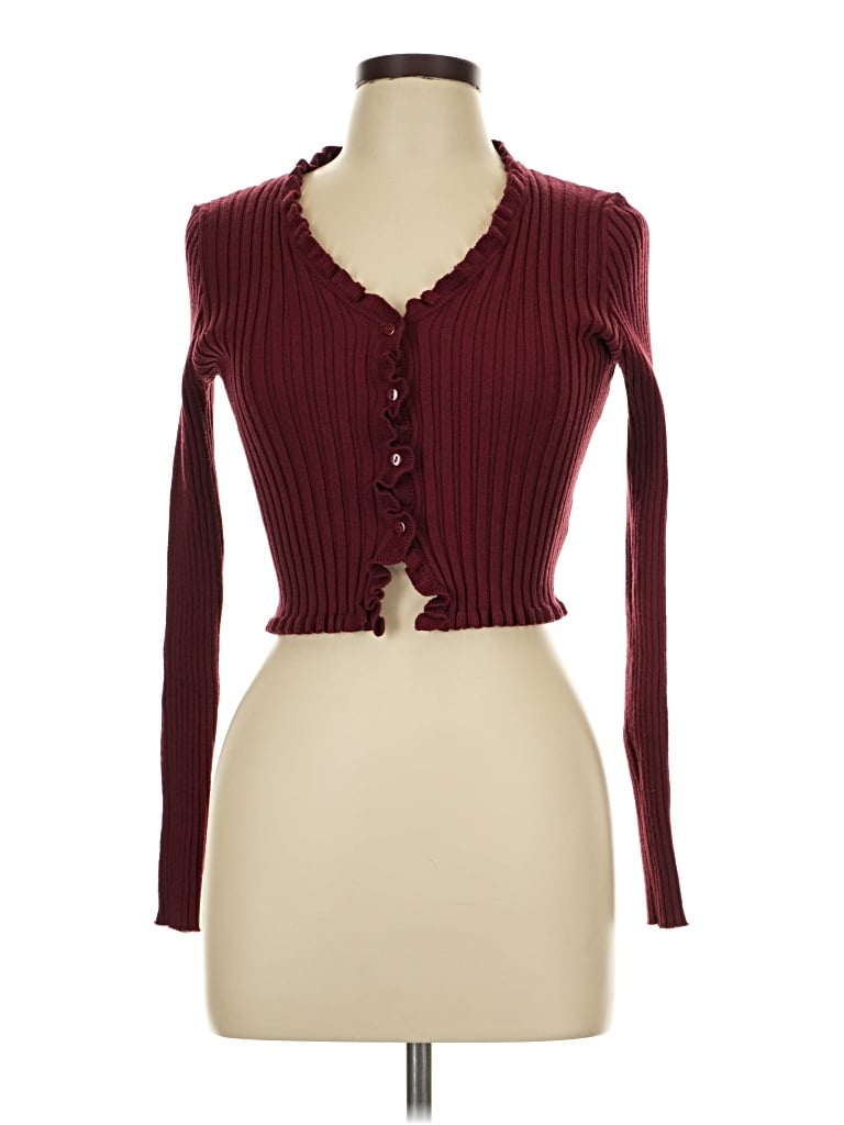Pre-owned Active Usa Long Sleeve T-shirt In Burgundy