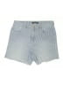 CALVIN KLEIN JEANS Chevron-herringbone Blue Denim Shorts Size 6 - photo 1