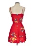 Express 100% Rayon Tropical Red Cocktail Dress Size XS - photo 2
