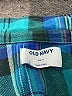 Old Navy Plaid Teal Long Sleeve Button-Down Shirt Size 6 - 7 - photo 3