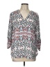 New Directions 100% Polyester Gray 3/4 Sleeve Blouse Size L - photo 1
