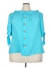 Unique Spectrum Teal 3/4 Sleeve Blouse Size 3X - photo 1
