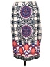 Renee C. Print Gray Casual Skirt Size M - photo 2
