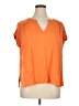 Rose + Olive 100% Rayon Orange Short Sleeve Top Size XL - photo 1