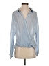 Maven West 100% Cupro Rayon Blue Long Sleeve Blouse Size XS - photo 1