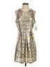 Unbranded 100% Polyester Chevron-herringbone Silver Cocktail Dress Size S (estimated) - photo 1