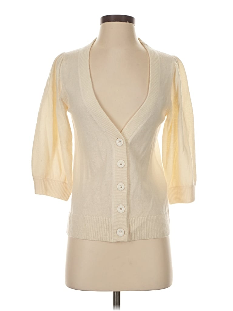 Pre-owned Generra Cashmere Cardigan Sweater In White