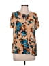Staccato 100% Rayon Tan Short Sleeve Blouse Size L - photo 1