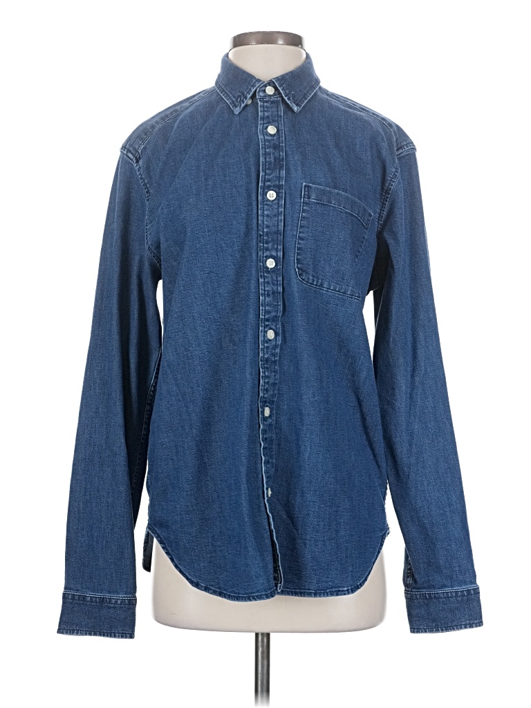 Pre-owned Gap Long Sleeve Button Down Shirt In Blue