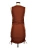 Unbranded Solid Brown Casual Dress Size S - photo 2