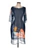 Soft Surroundings 100% Polyester Graphic Blue Casual Dress Size L - photo 1