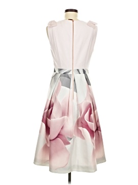open lace back dress Maiybee Sleeveless Asymmetric Midi Dress Pink