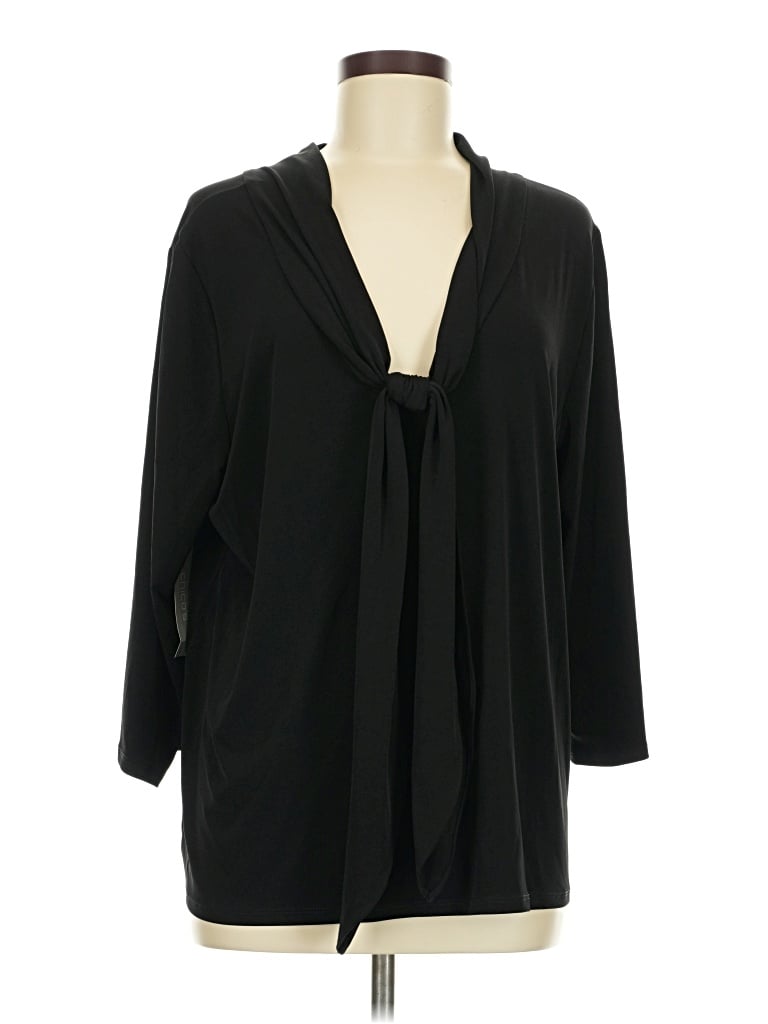 Chico's 3/4 Sleeve T-shirt In Black