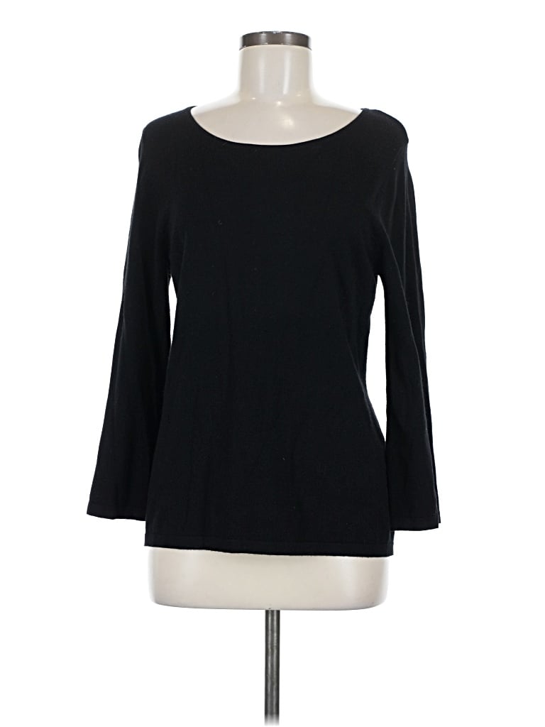 Pre-owned August Silk Pullover Sweater In Black