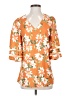 Unbranded 100% Polyester Orange 3/4 Sleeve Blouse Size S - photo 1