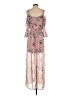As U Wish 100% Polyester Floral Tan Casual Dress Size S - photo 2