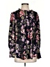 Ann Taylor 100% Polyester Floral Black Long Sleeve Blouse Size S - photo 1