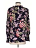 Ann Taylor 100% Polyester Floral Black Long Sleeve Blouse Size S - photo 2