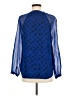 Diane von Furstenberg 100% Silk Blue Long Sleeve Silk Top Size 8 - photo 2