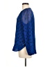 Diane von Furstenberg 100% Silk Blue Long Sleeve Silk Top Size 8 - photo 5