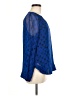 Diane von Furstenberg 100% Silk Blue Long Sleeve Silk Top Size 8 - photo 4