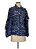 Marie Oliver 100% Silk Blue Long Sleeve Silk Top Size S - photo 1