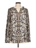 CAbi 100% Polyester Animal Print Tan Long Sleeve Blouse Size M - photo 1
