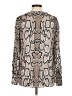 CAbi 100% Polyester Animal Print Tan Long Sleeve Blouse Size M - photo 2