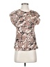 Express Animal Print Brown Short Sleeve Blouse Size XS - photo 1